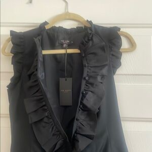 Ted Baker Black Ruffle Mini Dress